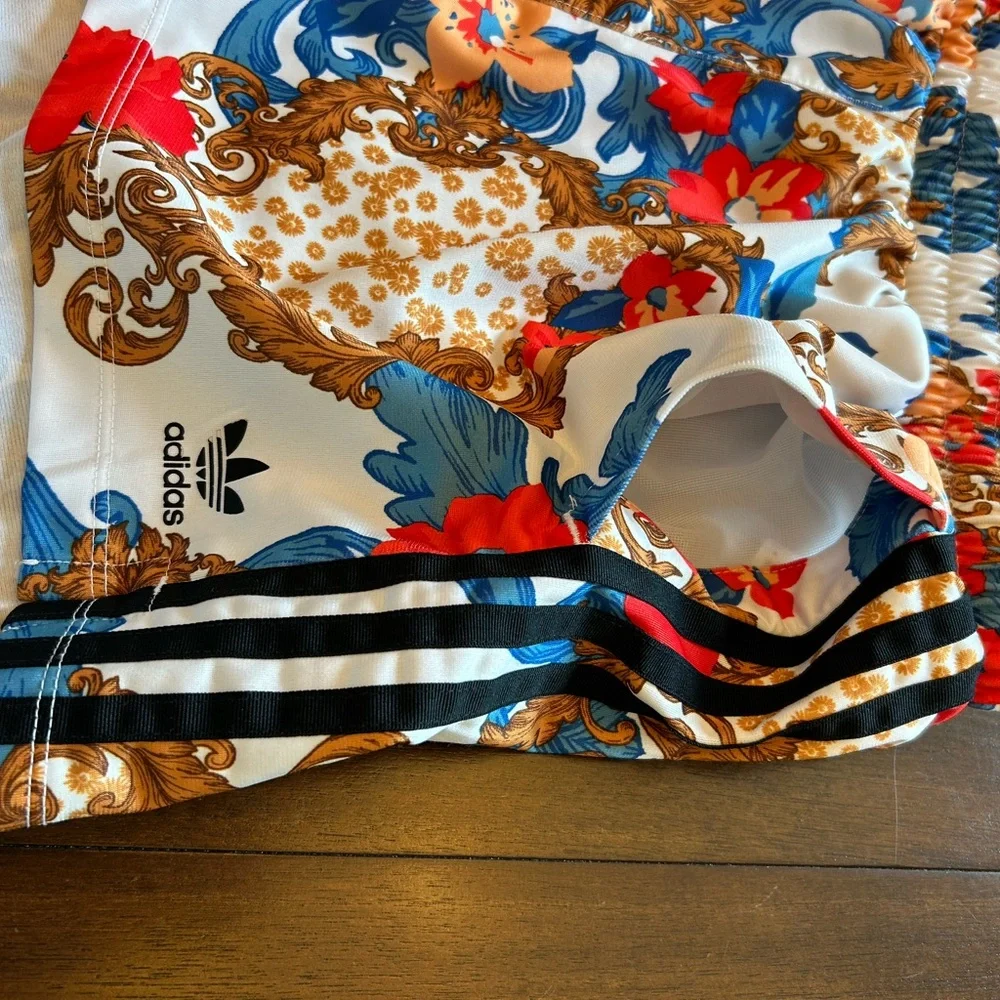 adidas Women's Athletic Shorts - Red, Blue, Brown Floral - Picture 6 of 10